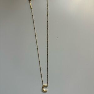 Letter C Pendant Necklace in Gold
